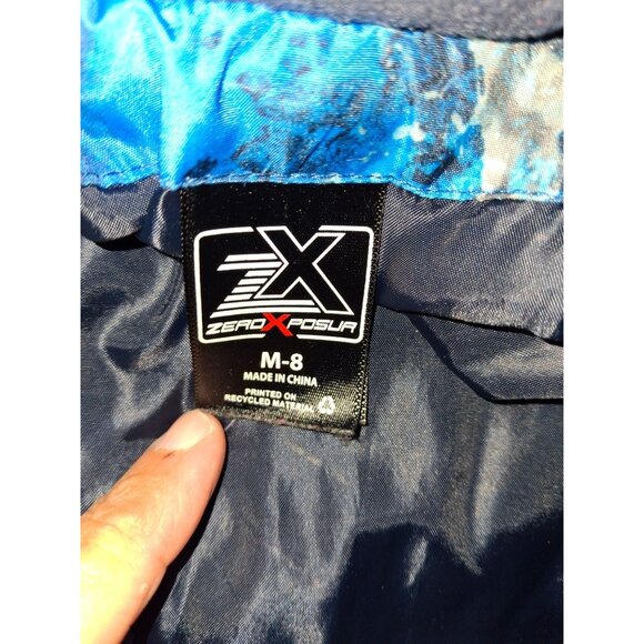 X Zero Posur Winter Puffer Coat Zipp Boys Medium Blue Gray - Picture 3 of 6
